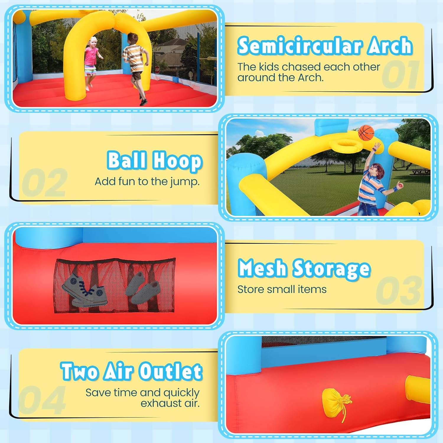 Inflatable Bouncy Castle with  - Kids Outdoor Jumping Castle avaliação e preço