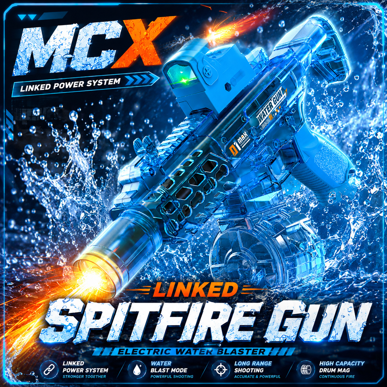 Electric Water Gun Flashing Li - Kids Outdoor Music avaliação e preço