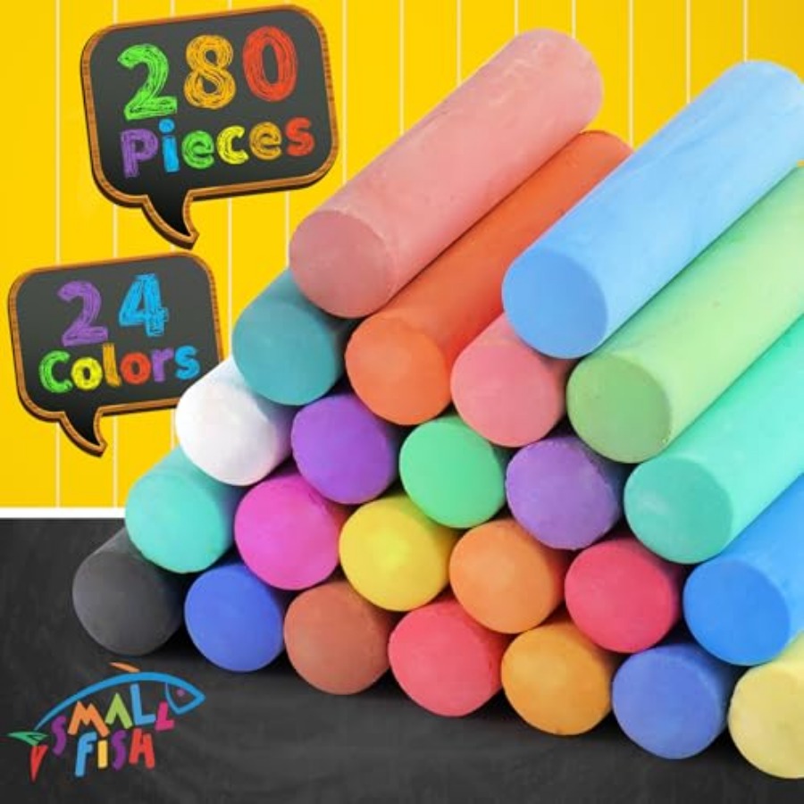 280PCS Sidewalk Chalks in 24 C - Chalk Outdoor Jumbo avaliação e preço