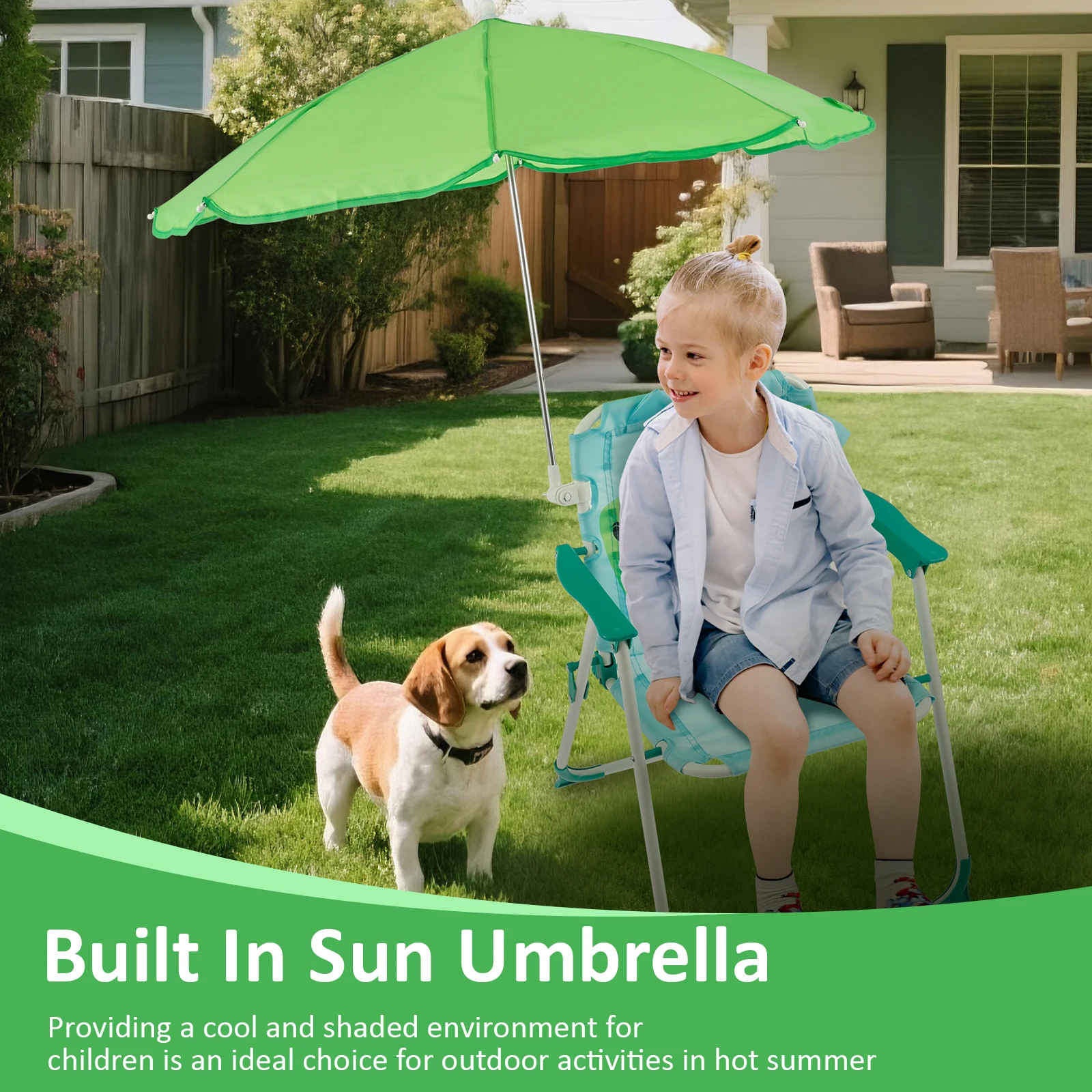 Kids Folding Beach Chair With  - Kids Outdoor Lounge Furniture avaliação e preço