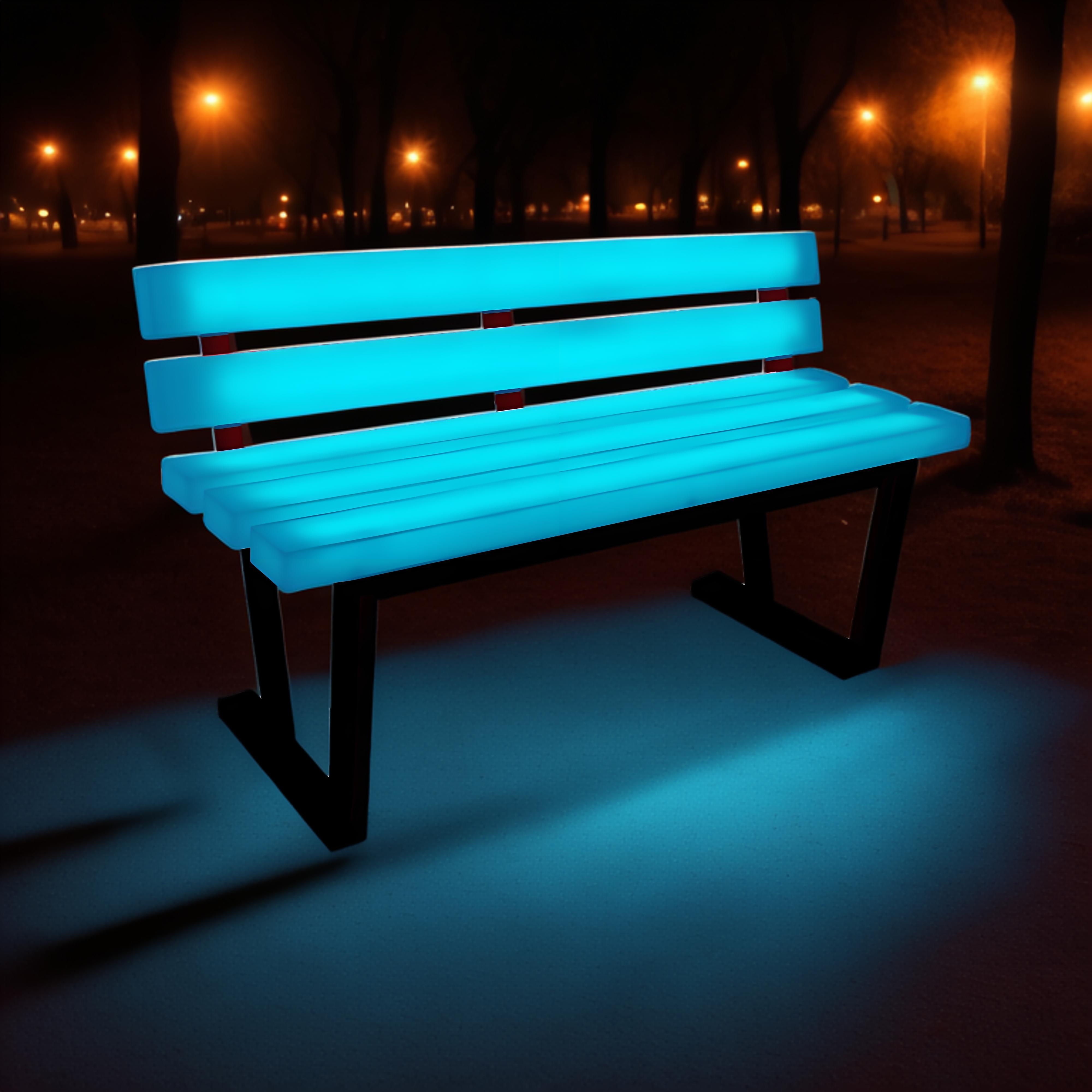 12V RGB LED Illuminated PE Pla - Kids Outdoor Bench avaliação e preço