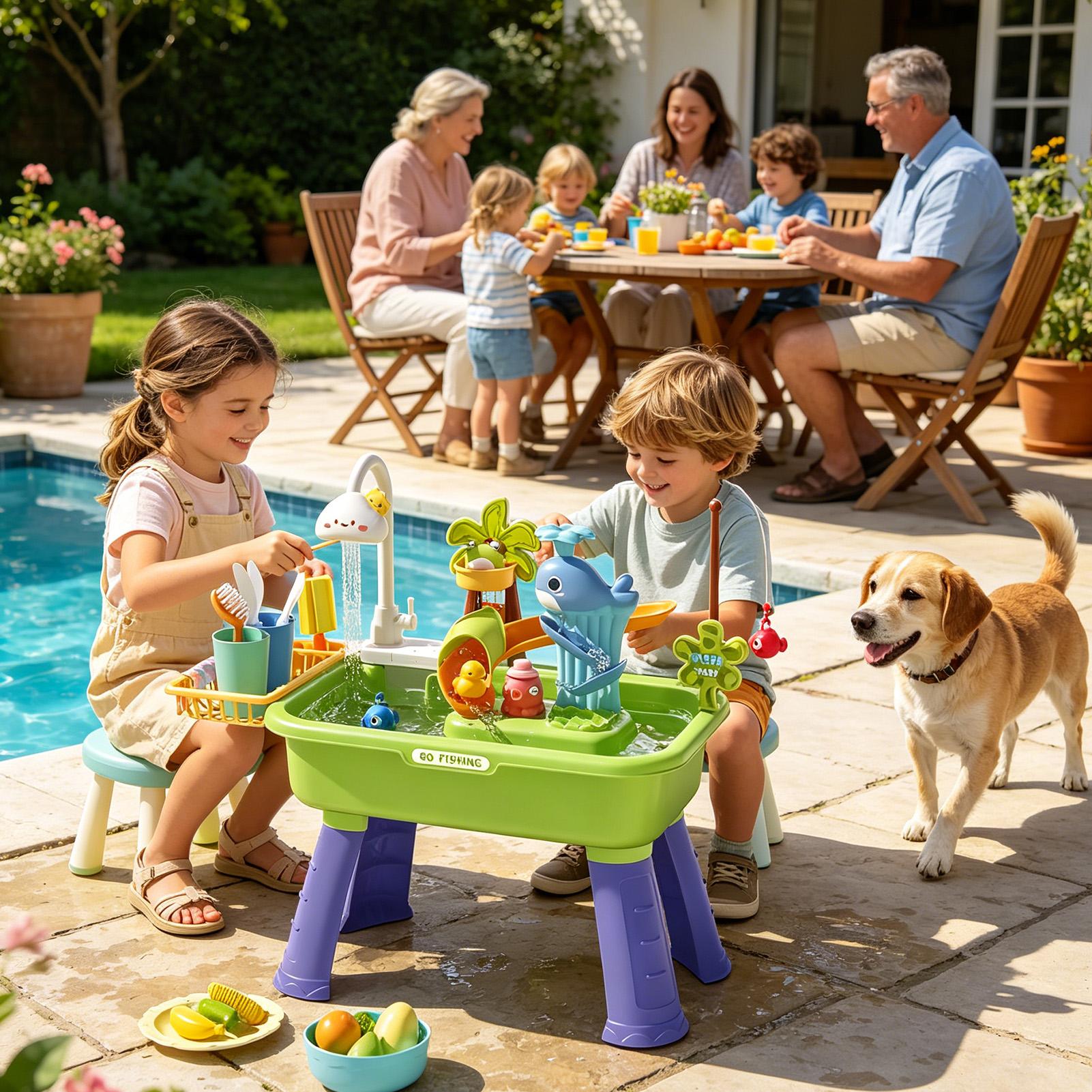 Water Table For Kids With Pump - Kids Outdoor Sink avaliação e preço