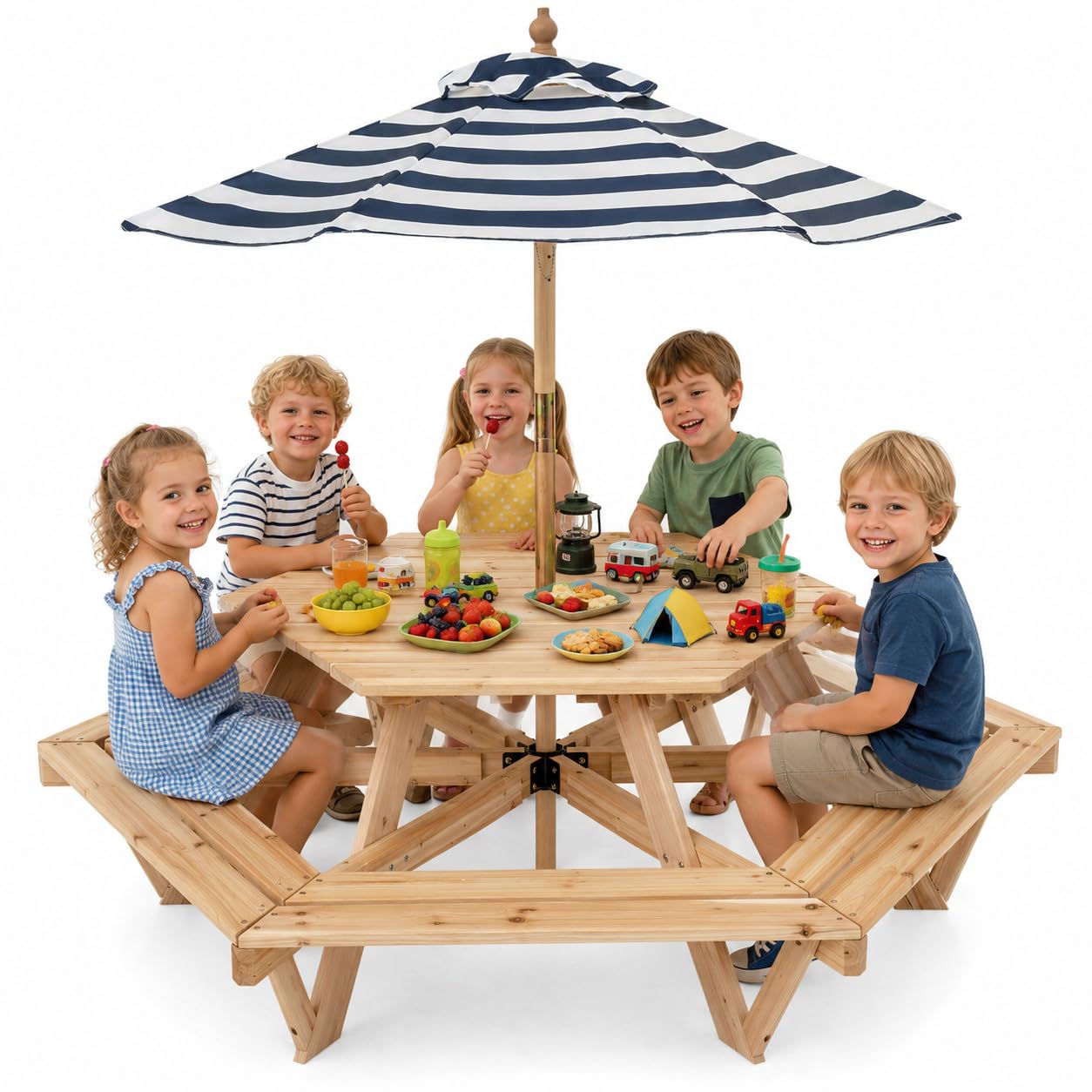 Kids Picnic Table, Hexagonal T - Kids Outdoor Bench avaliação e preço
