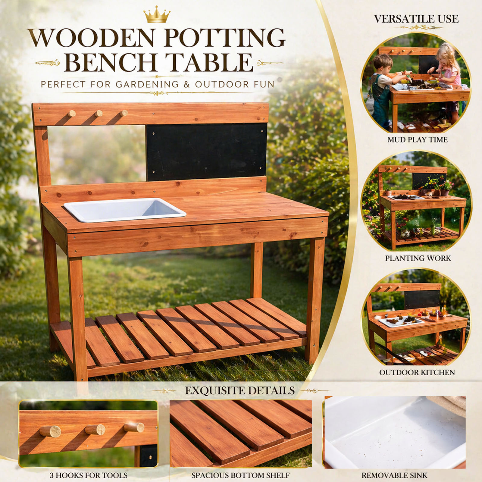 Wooden Potting Benches For Chi - Kids Outdoor Bench avaliação e preço