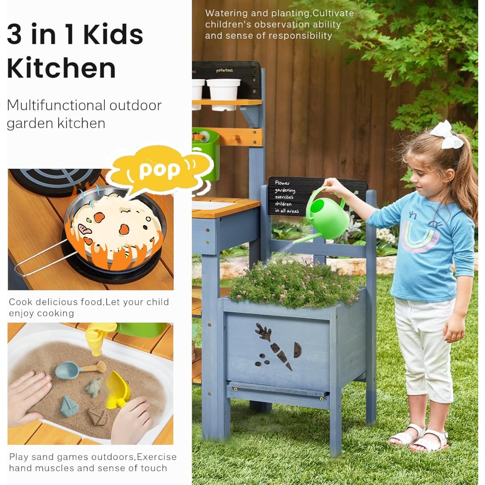 US Shipping Mud Kitchen for Ki - Kids Outdoor Sink avaliação e preço