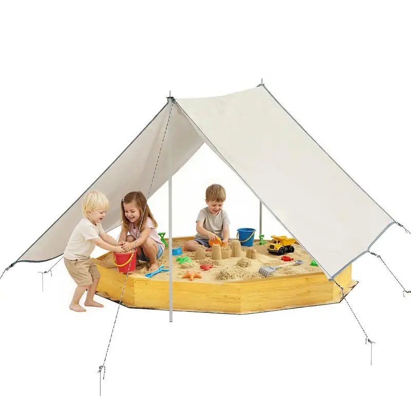 Qaba Wooden Sandbox with Large - Kids Outdoor Bench avaliação e preço