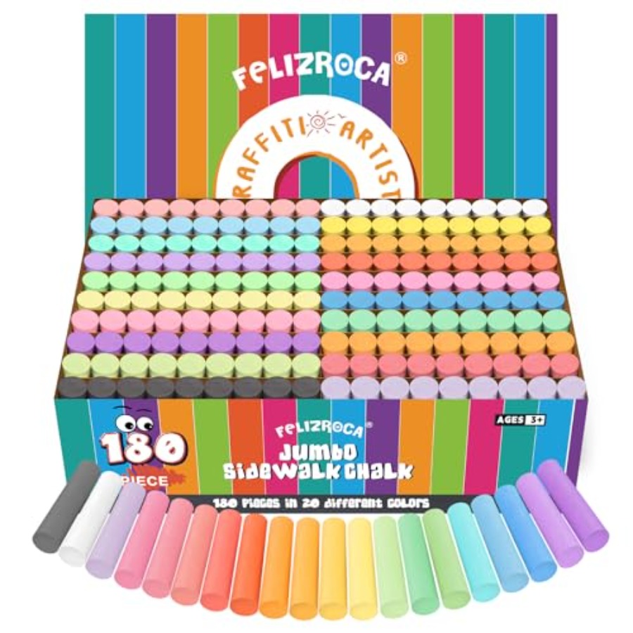 180PCS Sidewalk Chalks Set in  - Chalk Outdoor Jumbo avaliação e preço