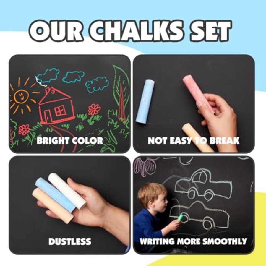 180PCS Sidewalk Chalks Set in  - Chalk Outdoor Jumbo avaliação e preço