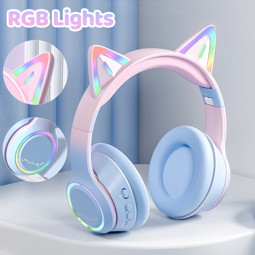 RGB Cat Ear Bluetooth Headphon - Kids Outdoor Music avaliação e preço