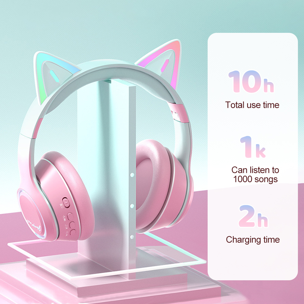 RGB Cat Ear Bluetooth Headphon - Kids Outdoor Music avaliação e preço