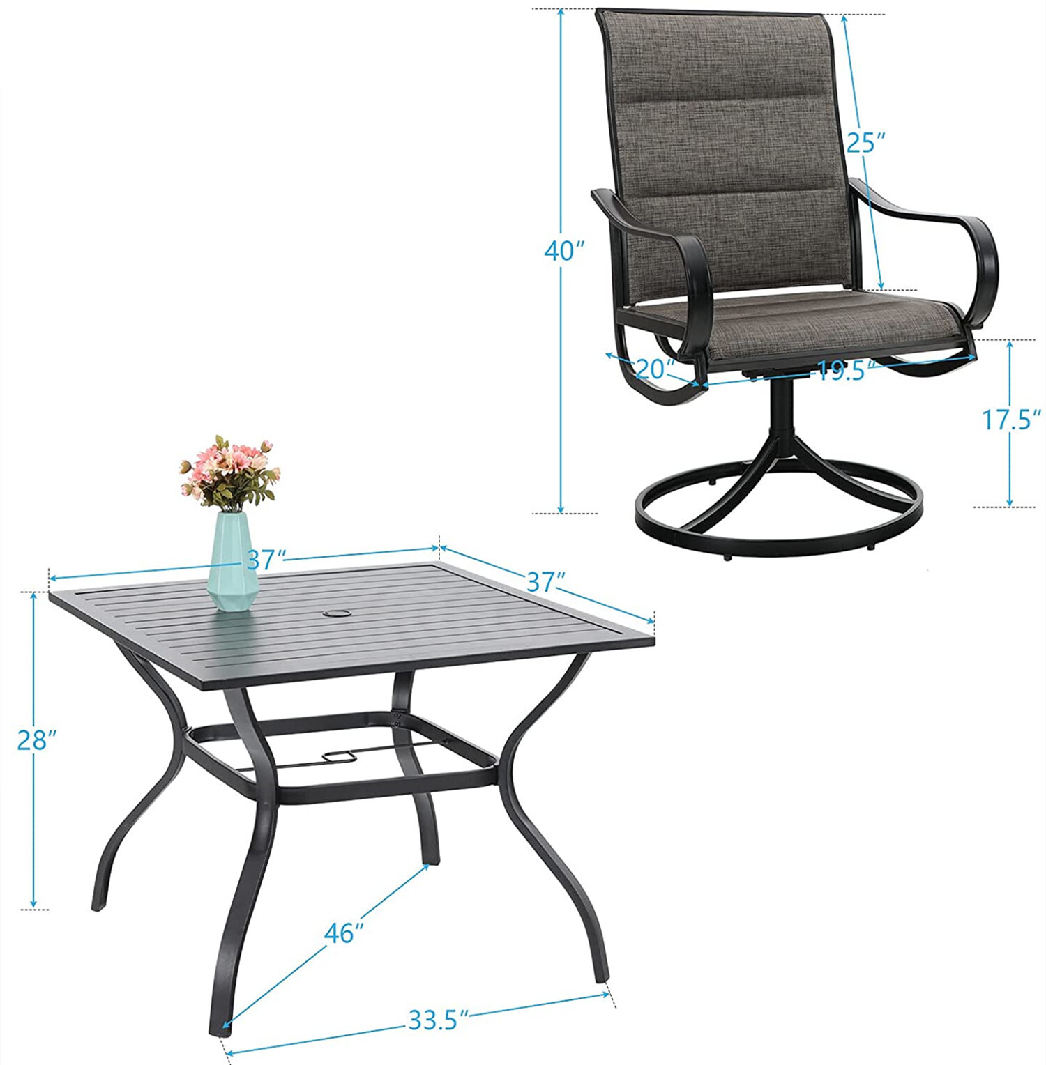 Patio Furniture Set of 6 with  - Kids Outdoor Table With Umbrella avaliação e preço