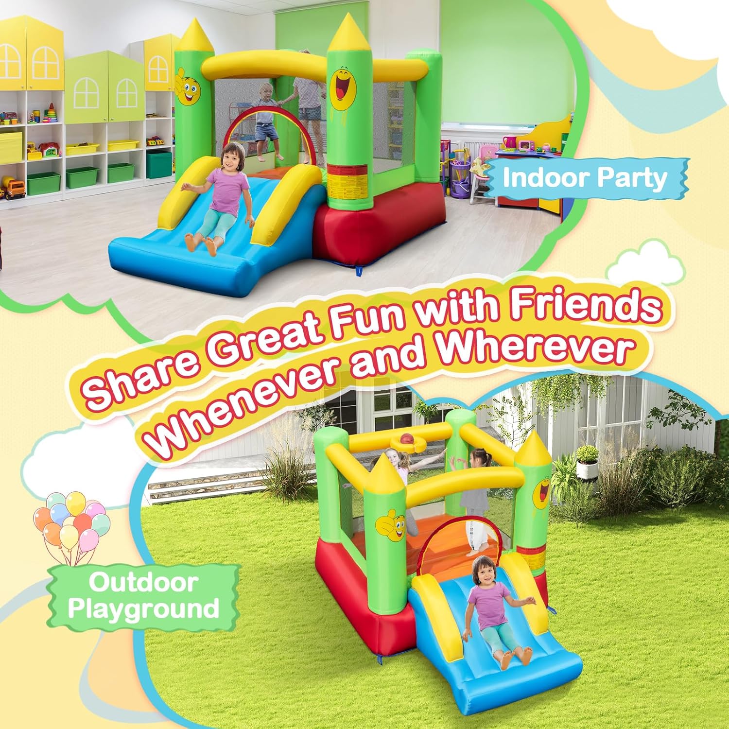 Indoor Outdoor Inflatable Boun - Kids Outdoor Jumping Castle avaliação e preço