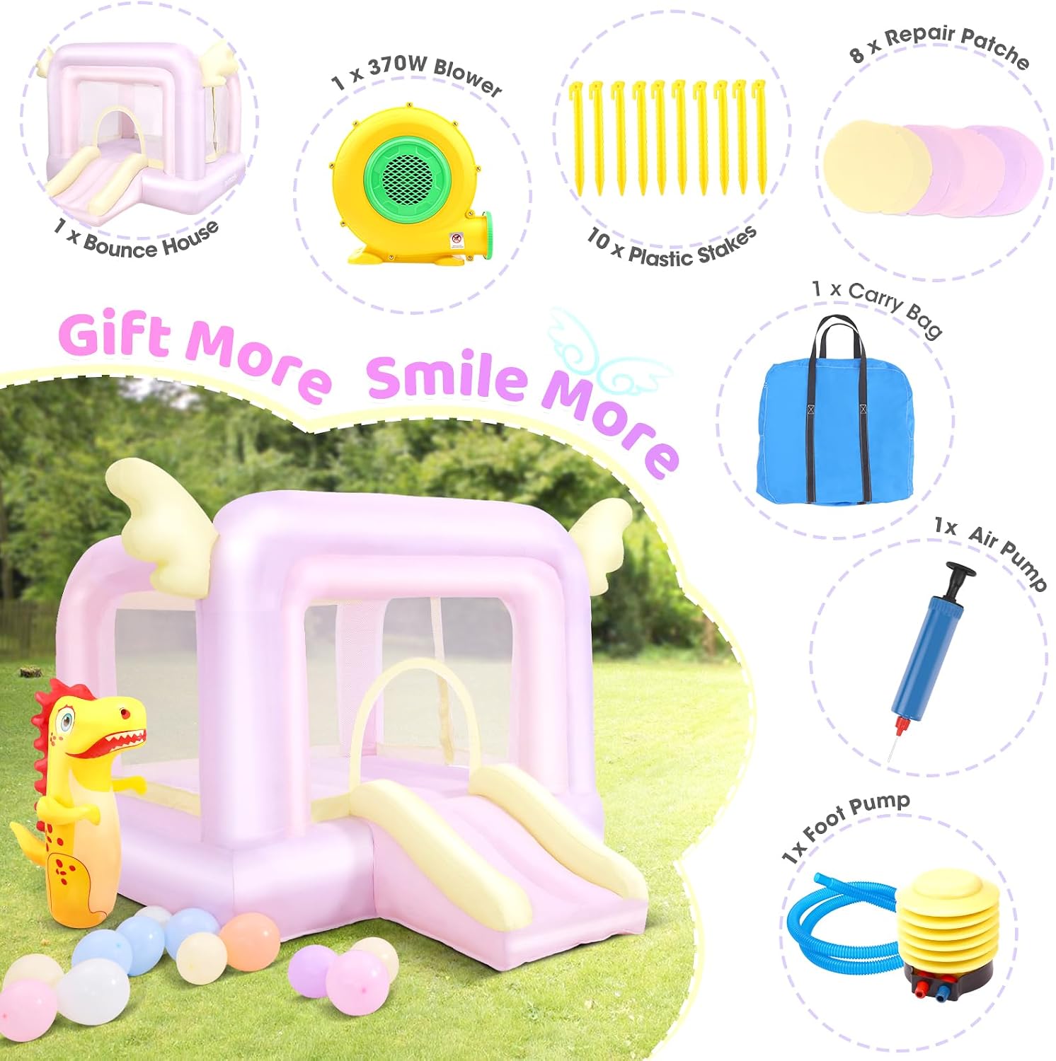 Inflatable Bouncy Castle with  - Kids Outdoor Jumping Castle avaliação e preço