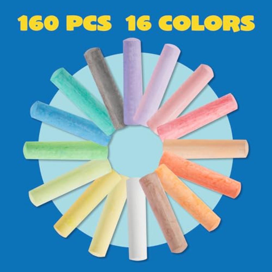 160 PCS Sidewalk Chalks Set-16 - Chalk Outdoor Jumbo avaliação e preço
