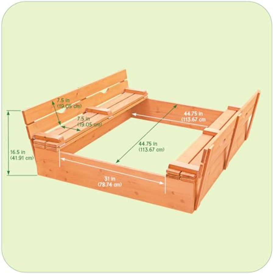Outdoor wooden sandbox with li - Kids Outdoor Bench avaliação e preço