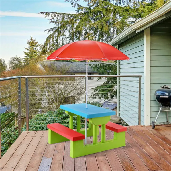 Children Outdoor Picnic Table  - Kids Outdoor Table With Umbrella avaliação e preço