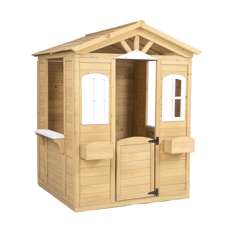 Modern Classic Solid Wood Play - Kids Outdoor Wooden Playhouse avaliação e preço
