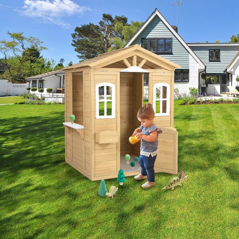 Modern Classic Solid Wood Play - Kids Outdoor Wooden Playhouse avaliação e preço