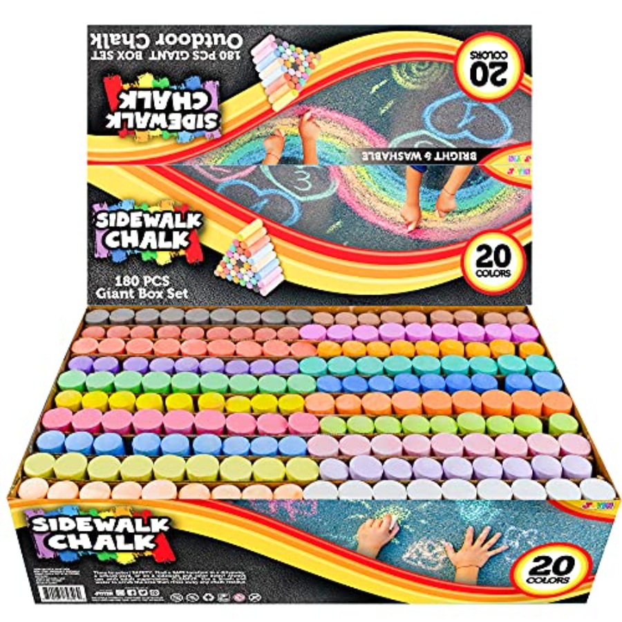 180 PCS Washable Sidewalk Chal - Chalk Outdoor Jumbo avaliação e preço