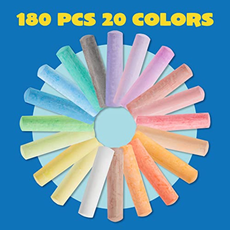 180 PCS Washable Sidewalk Chal - Chalk Outdoor Jumbo avaliação e preço