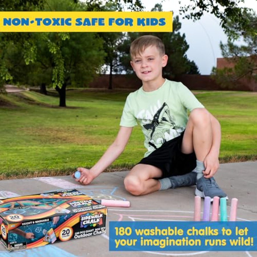 180 PCS Washable Sidewalk Chal - Chalk Outdoor Jumbo avaliação e preço