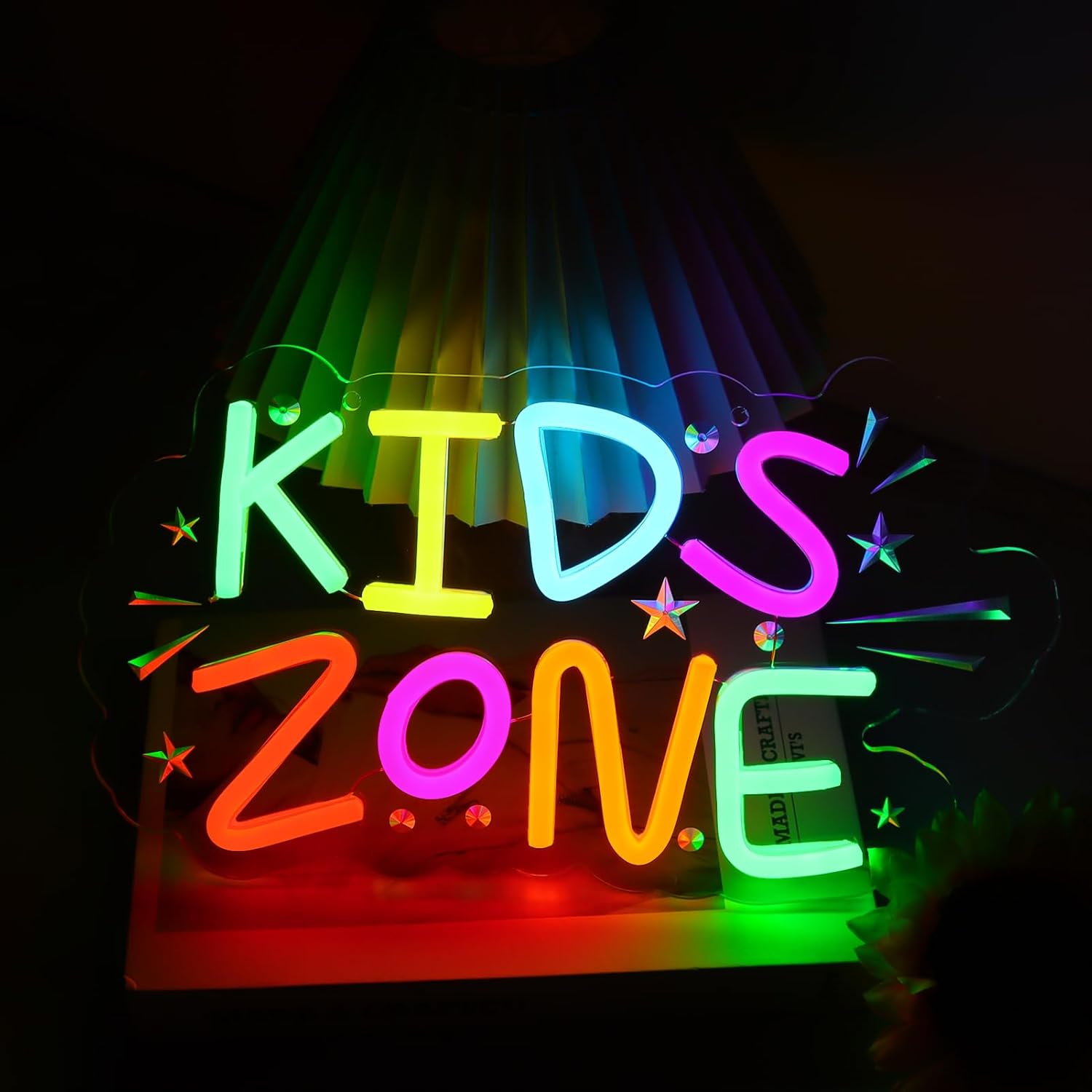 Kids Zone Neon Sign Art Wall L - Kids Outdoor Zone avaliação e preço
