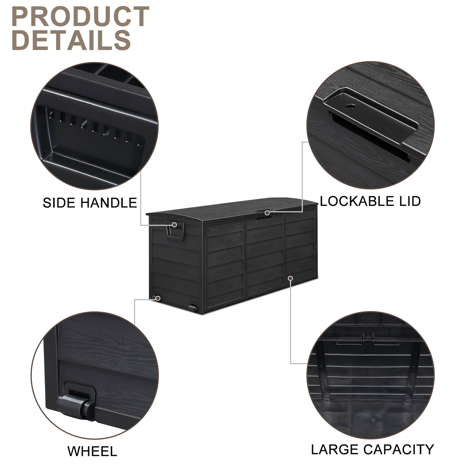 75gal 280L Outdoor Garden Plas - Kids Outdoor Toy Storage avaliação e preço