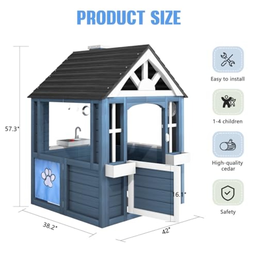 Outdoor playhouse for kids ced - Kids Outdoor Wooden Playhouse avaliação e preço