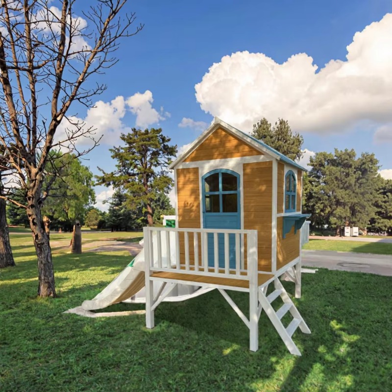 Modern Two-Floor Kids Wooden O - Kids Outdoor Wooden Playhouse avaliação e preço