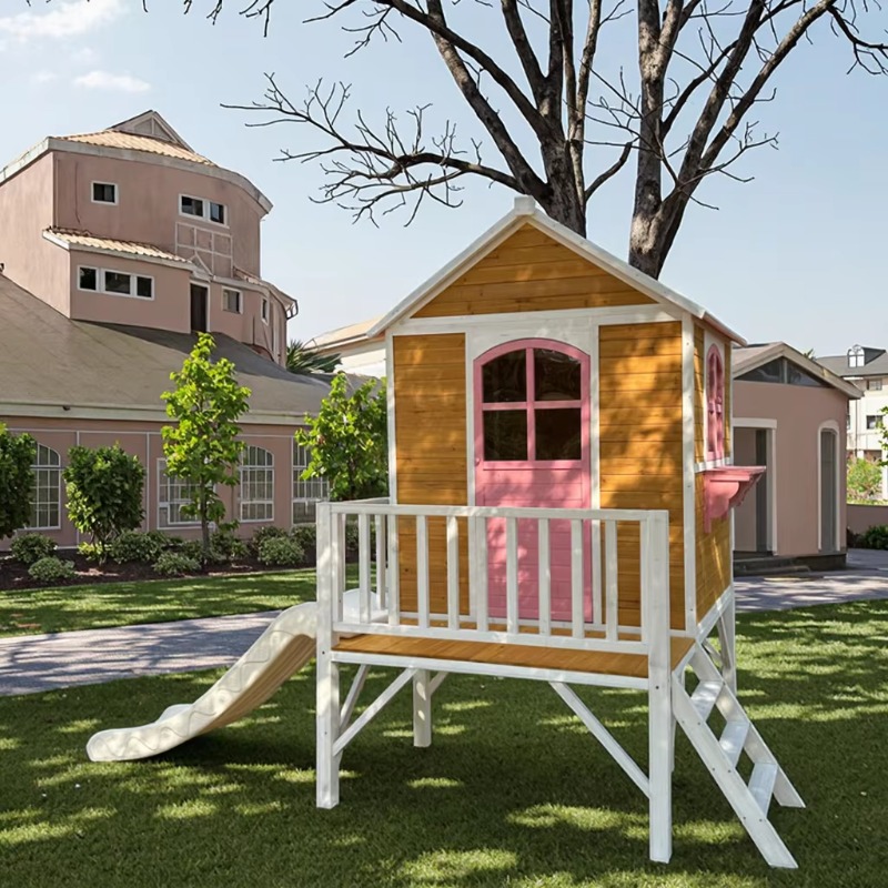 Modern Two-Floor Kids Wooden O - Kids Outdoor Wooden Playhouse avaliação e preço