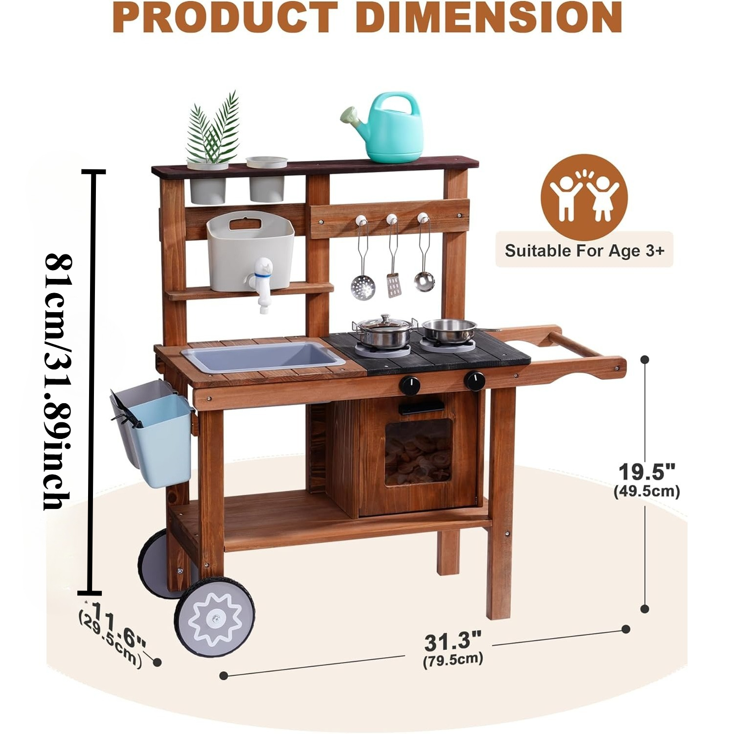 Outdoor Mud Kitchen Toy for Ki - Kids Outdoor Sink avaliação e preço