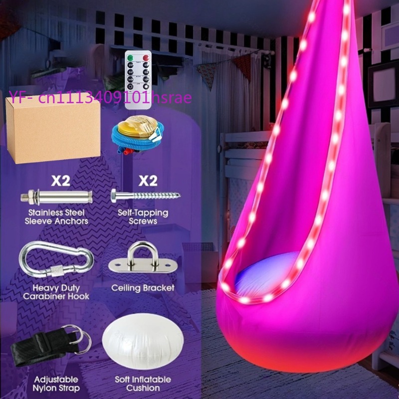 Glowing LED Inflatable Hammock - Kids Outdoor Hammock avaliação e preço
