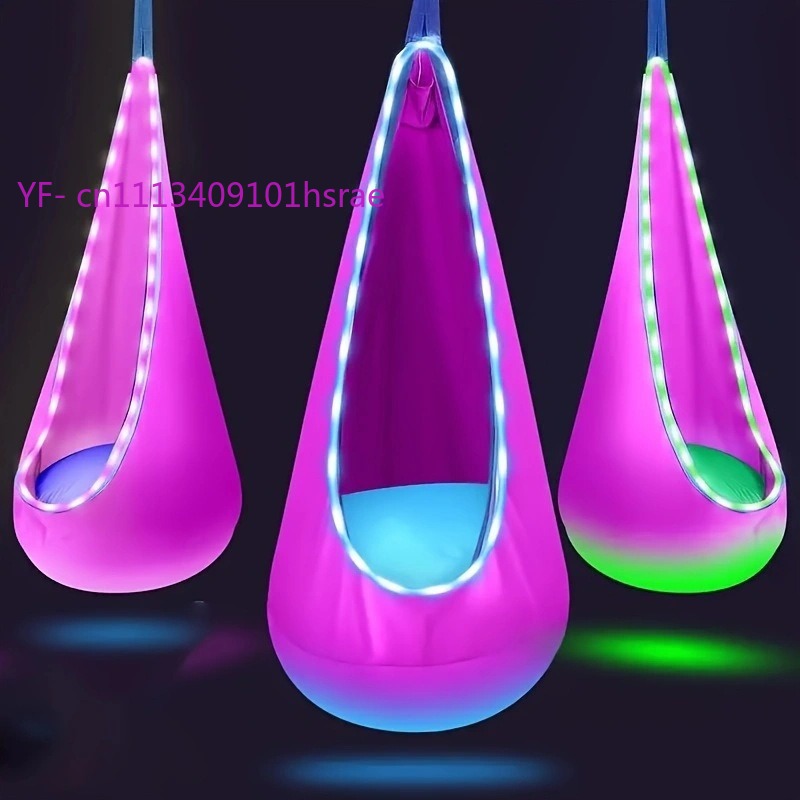 Glowing LED Inflatable Hammock - Kids Outdoor Hammock avaliação e preço