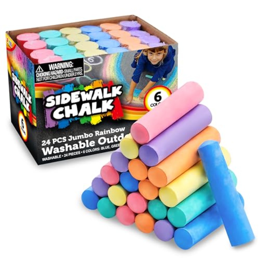 24 PCS Washable Sidewalk Chalk - Chalk Outdoor Jumbo avaliação e preço