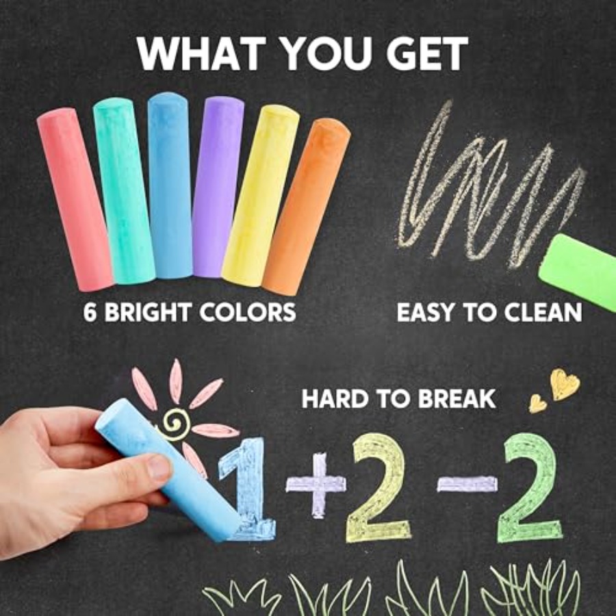 24 PCS Washable Sidewalk Chalk - Chalk Outdoor Jumbo avaliação e preço