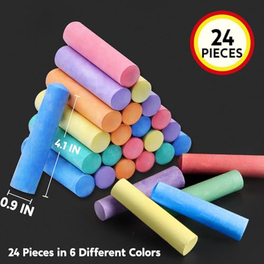 24 PCS Washable Sidewalk Chalk - Chalk Outdoor Jumbo avaliação e preço