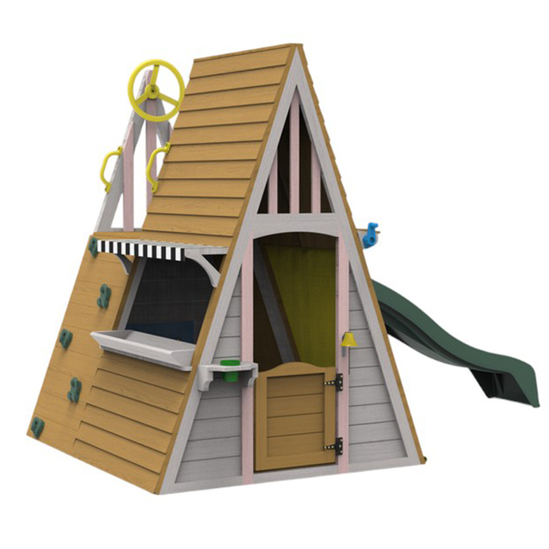 Kids Outdoor Playground Equipm - Kids Outdoor Wooden Playhouse avaliação e preço