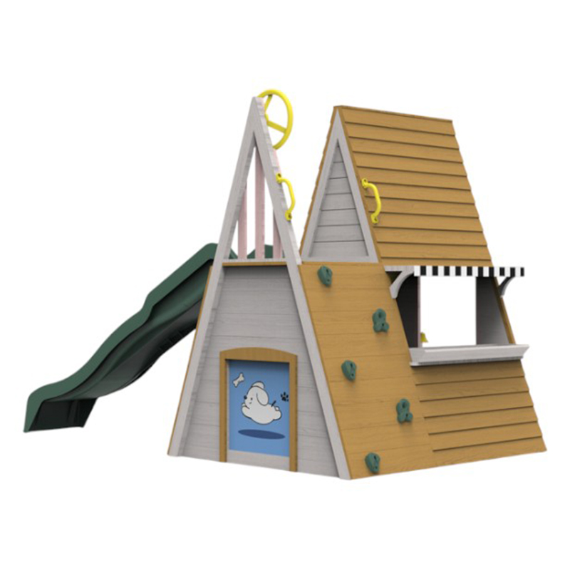 Kids Outdoor Playground Equipm - Kids Outdoor Wooden Playhouse avaliação e preço
