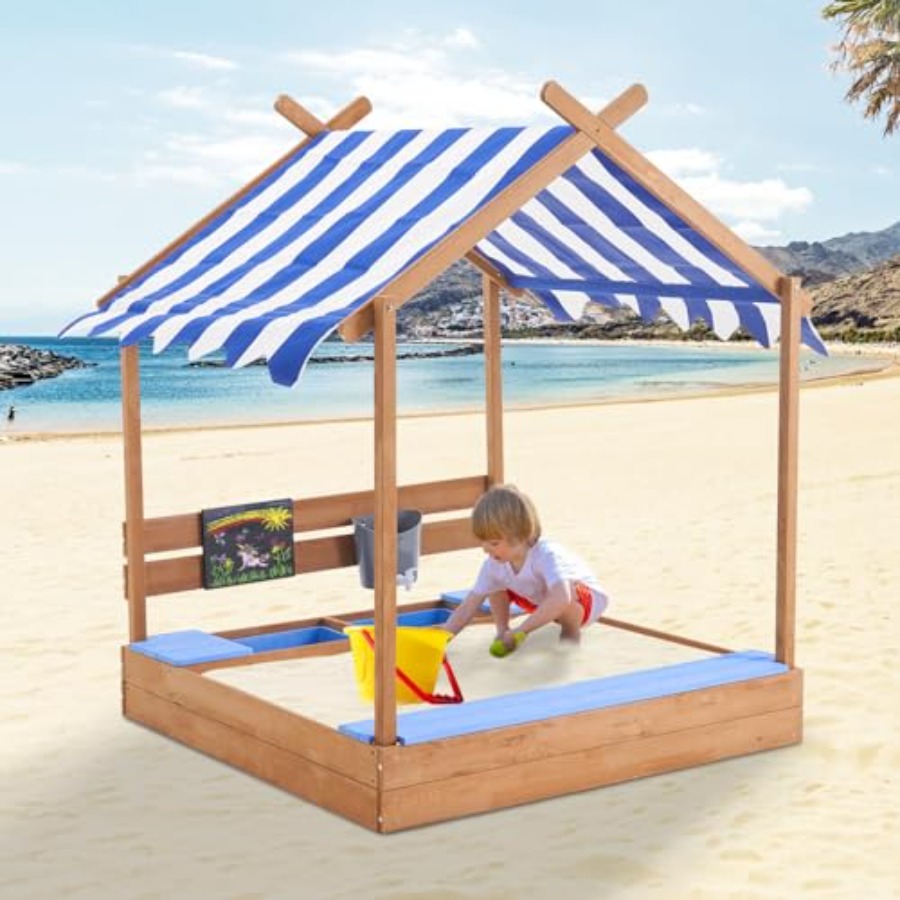 Backyard sandbox with roof for - Kids Outdoor Sink avaliação e preço
