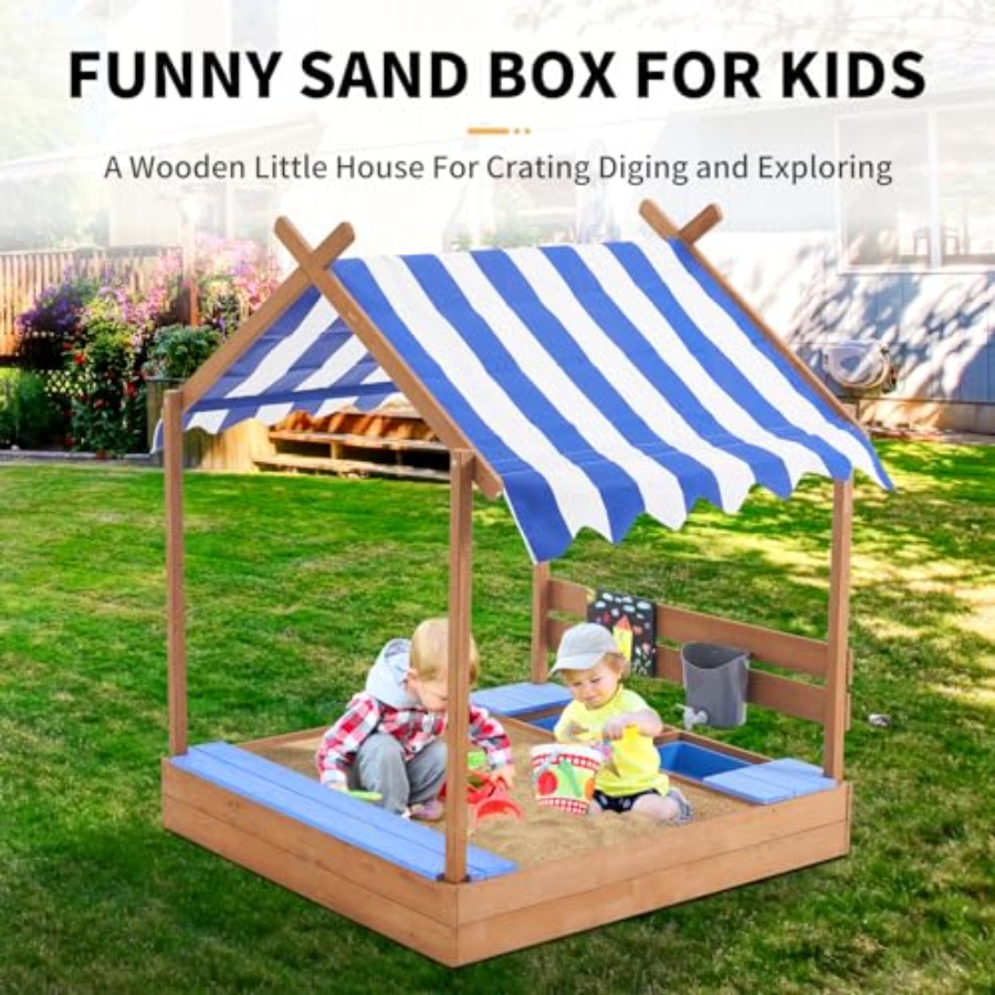 Backyard sandbox with roof for - Kids Outdoor Sink avaliação e preço