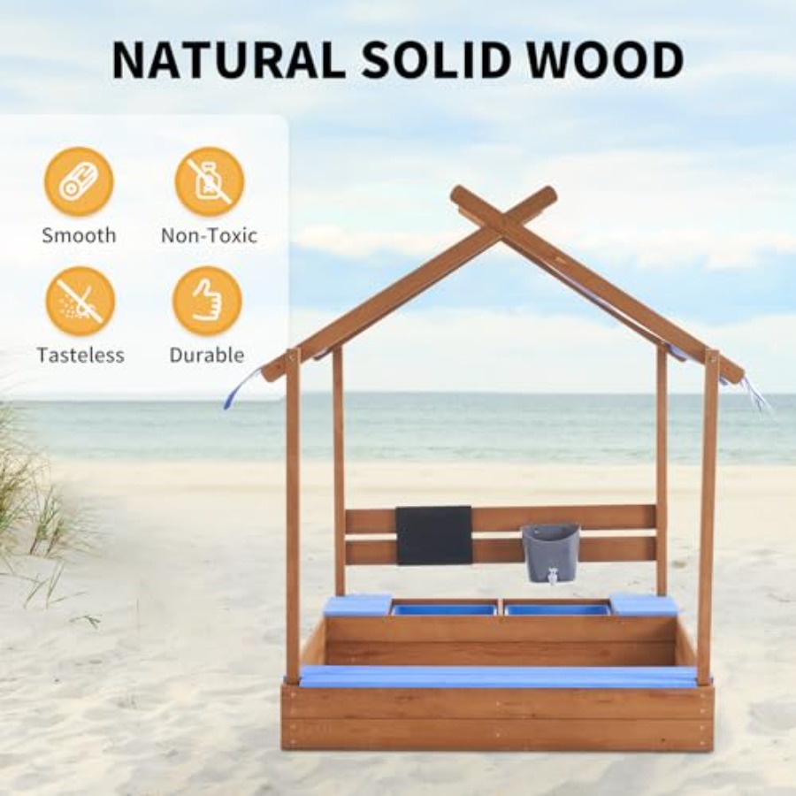 Backyard sandbox with roof for - Kids Outdoor Sink avaliação e preço