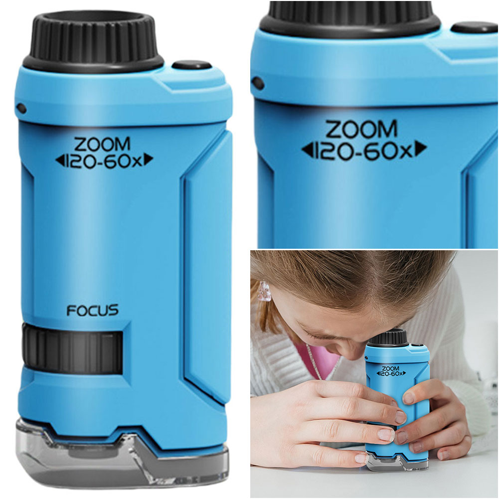 New 60x-120x Handheld Microsco - Kids Outdoor Microscope avaliação e preço