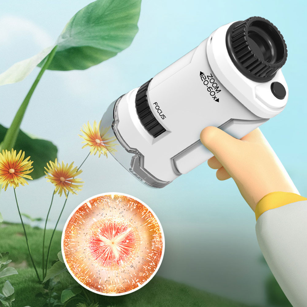 New 60x-120x Handheld Microsco - Kids Outdoor Microscope avaliação e preço