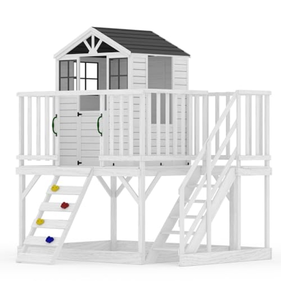 Outdoor wooden playhouse for k - Kids Outdoor Wooden Playhouse avaliação e preço