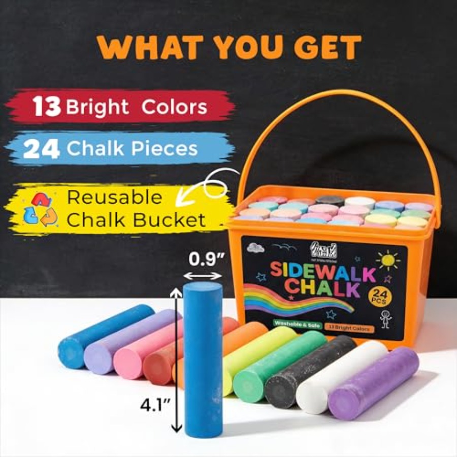 24 PCS Sidewalk Chalk for - 13 - Chalk Outdoor Jumbo avaliação e preço