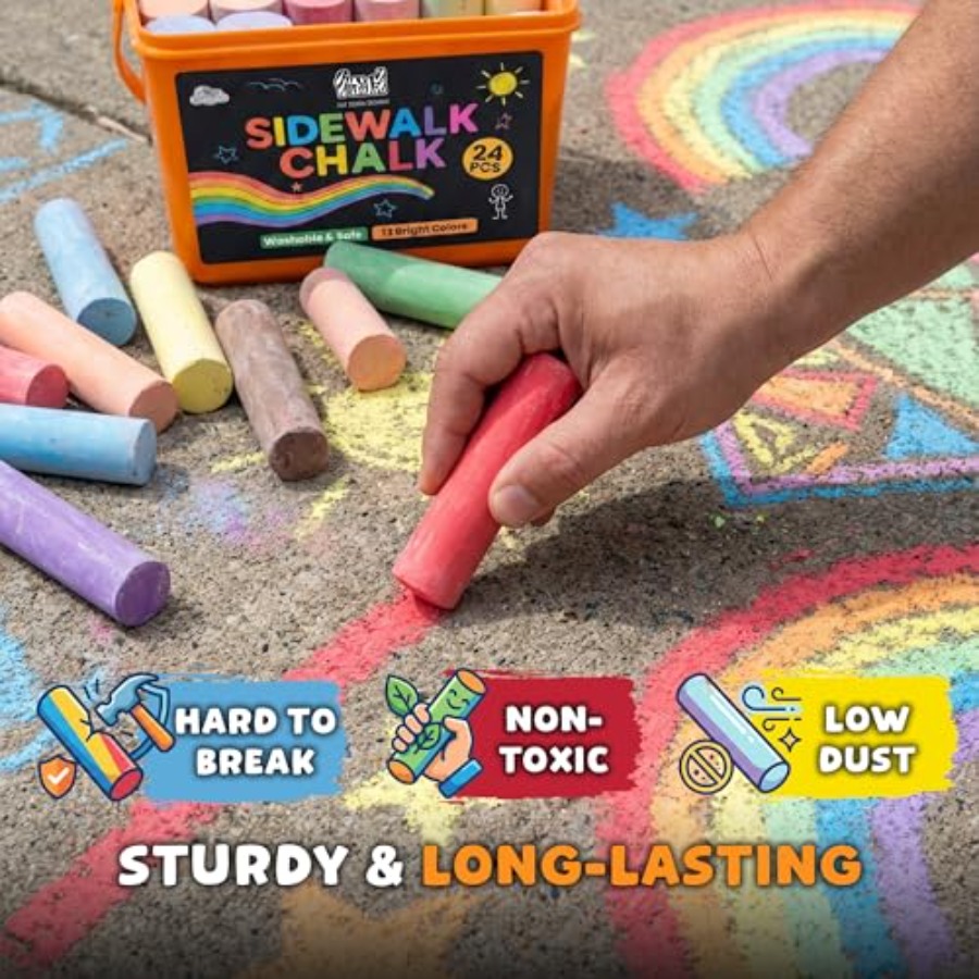 24 PCS Sidewalk Chalk for - 13 - Chalk Outdoor Jumbo avaliação e preço