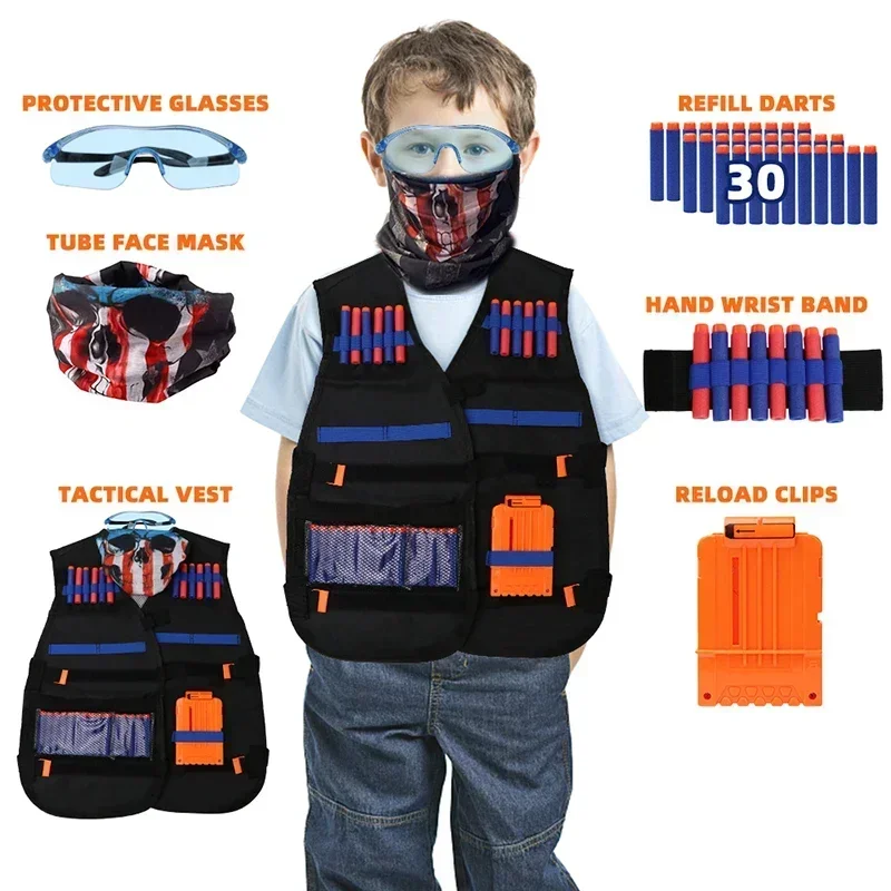 B NEW Kids Tactical Vest Suit  - Kids Outdoor Toys B&Q avaliação e preço