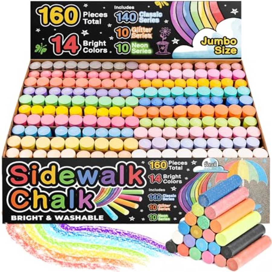 160 PCS Sidewalk Chalk for - 1 - Chalk Outdoor Jumbo avaliação e preço