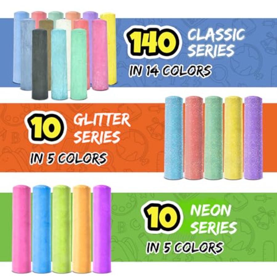 160 PCS Sidewalk Chalk for - 1 - Chalk Outdoor Jumbo avaliação e preço