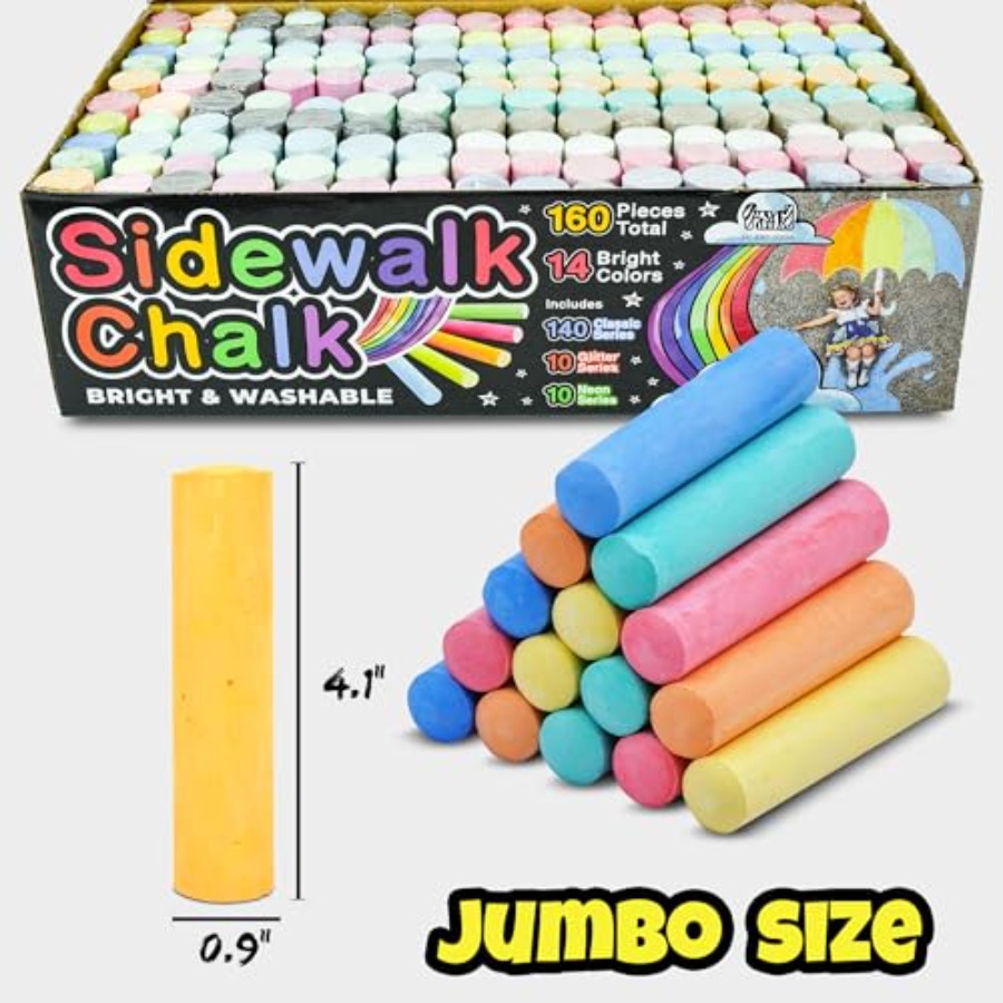 160 PCS Sidewalk Chalk for - 1 - Chalk Outdoor Jumbo avaliação e preço